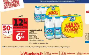 Auchan Lait demi-écrémé lactel offre