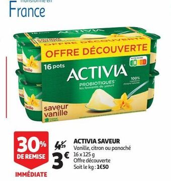 Auchan Activia saveur offre