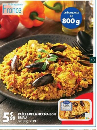 Auchan Paella de la mer maison briau offre