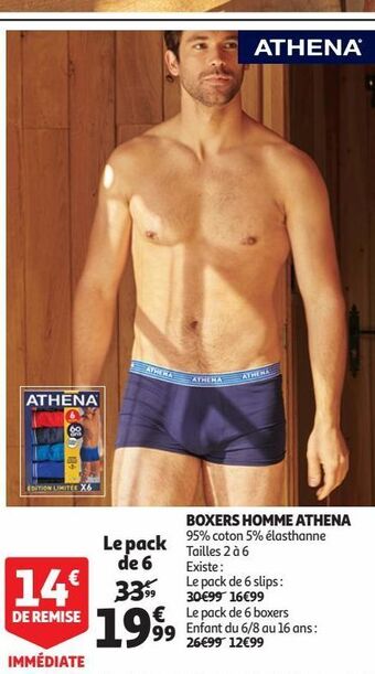 Auchan Boxers homme athena offre