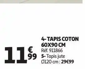 Auchan Tapis coton 60x90 cm offre