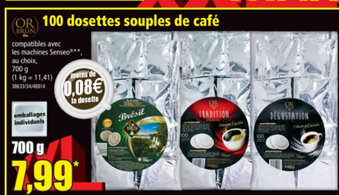 Norma 100 dosettes souples de café offre