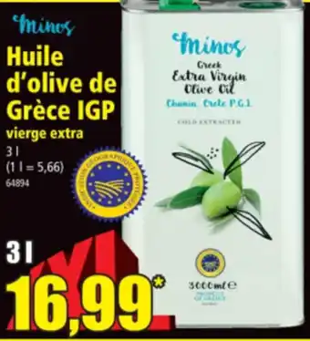 Norma Huile d'Olive de Grèce IGP vierge extra offre