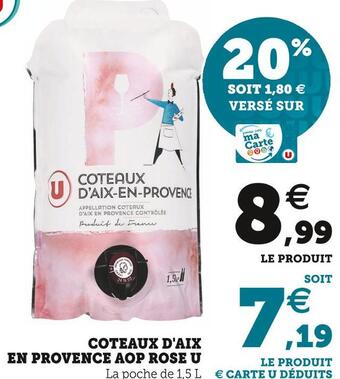 U Express Coteaux d'aix en provence aop rose u offre