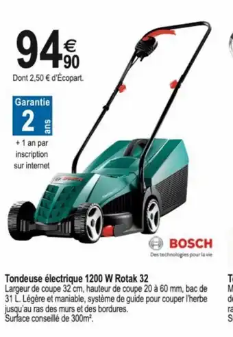 Tridôme Tondeuse électrique 1200 W Rotak 32 offre