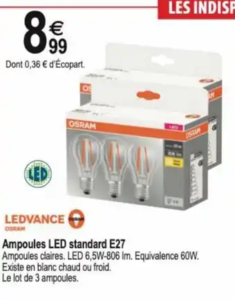Tridôme Ledvance Ampoules LED standard E27 offre