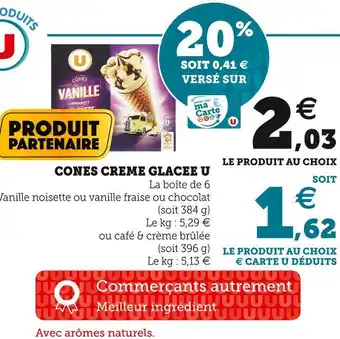 Super U U cones creme glacee offre