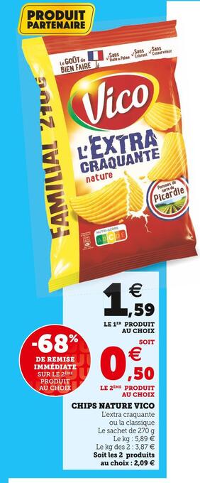 Super U Vico chips nature offre