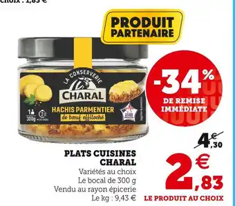 Super U Charal plats cuisines offre