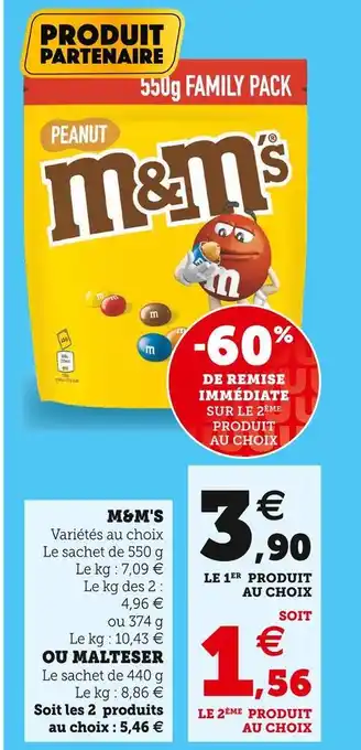 Super U M&m's m&m's offre
