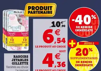 Super U Gillette rasoirs jetables offre