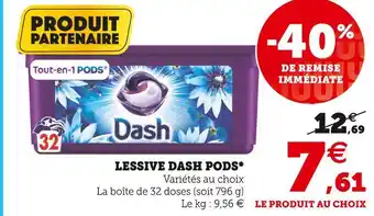 Super U Dash lessive dash pods* offre