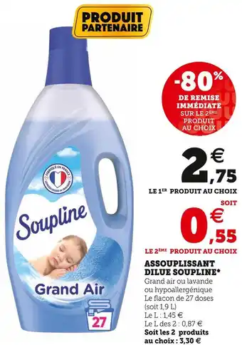 Super U Soupline assouplissant dilue* offre