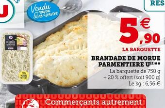 Super U U brandade de morue parmentiere offre