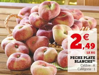 Super U Peche plate blanche offre