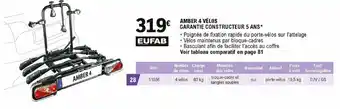 E.Leclerc L'Auto Eufab Amber 4 Vélos offre