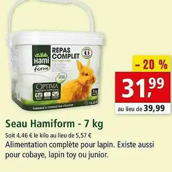 Maxi Zoo Seau Hamiform - 7 Kg offre