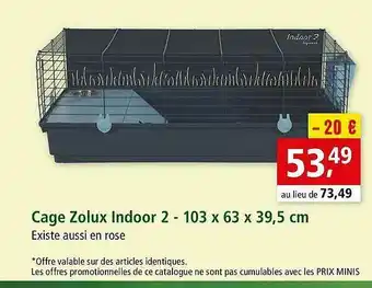 Cage Zolux Indoor 2 - 103 X 63 X 39,5 Cm