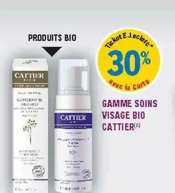 E.Leclerc Parapharmacie Gamme Soins Visage Bio Cattier offre