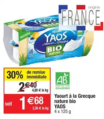 Migros Yaourt à la Grecque nature bio offre