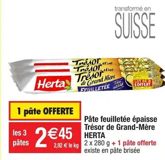 Migros Pâte feuilletée épaisse Trésor de Grand-Mère offre