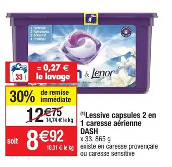 Migros LLessive capsules 2 en 1 caresse aérienne offre
