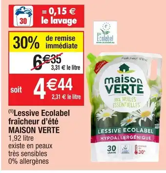 Lessive Ecolabel fraîcheur d'été