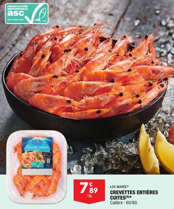 ALDI LOC MAREE crevettes entières cuites offre