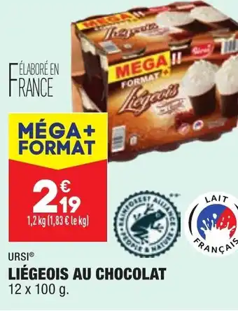ALDI URSI liégeois au chocolat offre
