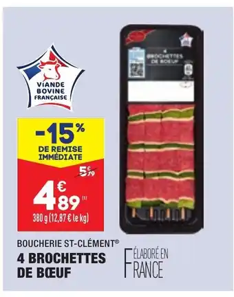 ALDI 4 Brochettes de Bœuf offre