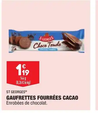 ALDI St Georges Gaufrettes Fourrées Cacao offre