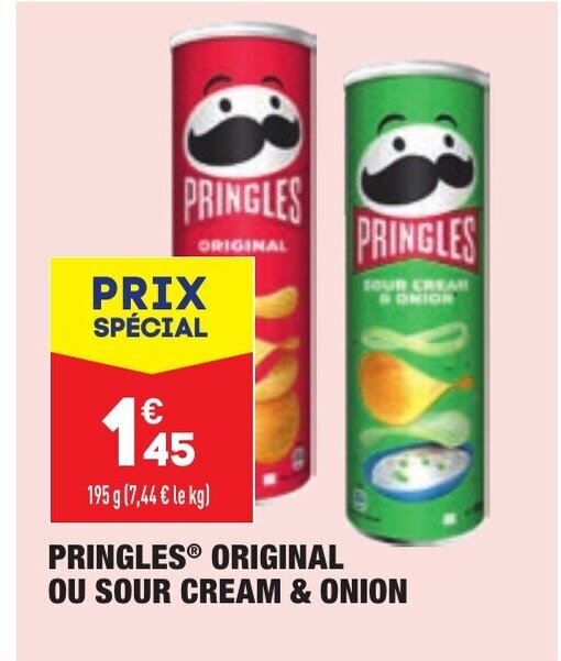 Promo Pringles Original Ou Sour Cream & Onion chez ALDI