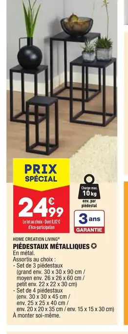 ALDI Home Creation Living Piédestaux Métalliques offre