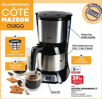 Quigg Cafetière Programmable