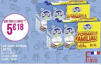 Casino Supermarchés Lait demi-ècrémé Lactel offre