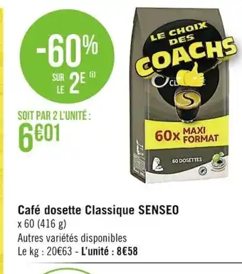 Casino Supermarchés Café dosette Classique Senseo offre