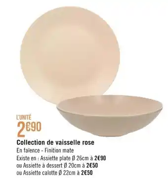 Casino Supermarchés Collection de vaisselle rose offre