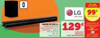 Hyper U Barre de son 2.1 offre