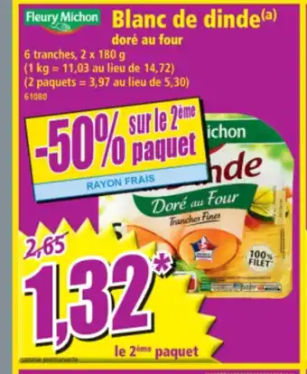 Norma Blanc de dinde doré au four offre