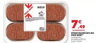 Hyper U Steak Haché 20% MG Prix Mini offre