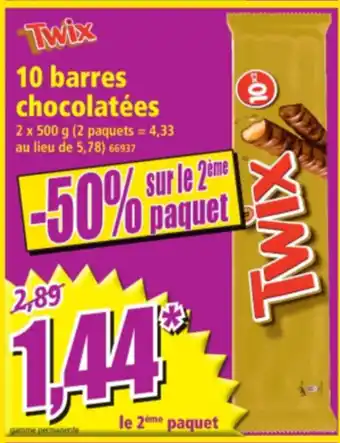 Norma 10 barres chocolatées offre