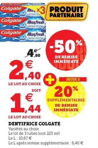 Hyper U Dentifrice Colgate offre