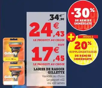 Hyper U Lames de rasoir gillette offre