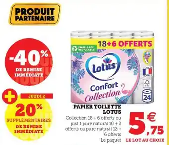 Hyper U Papiere toilette Lotus offre