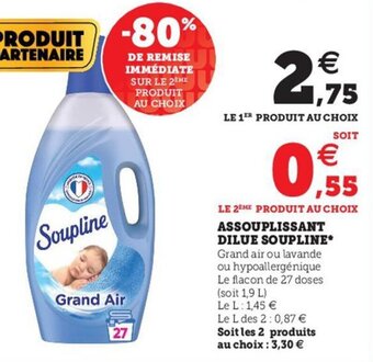 Hyper U Assouplissant dilue Soupline offre
