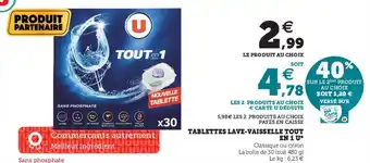 Hyper U Tablettes lave-vaisselle tout en 1 u offre