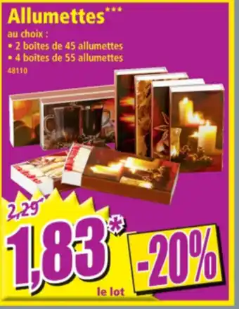 Norma Allumettes offre
