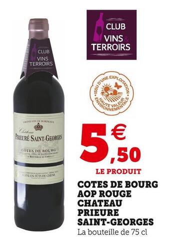 U Express Chateau prieure saint-georges cotes de bourg aop rouge offre