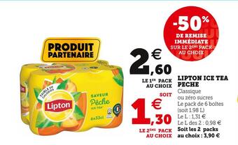 U Express Lipton ice tea peche offre
