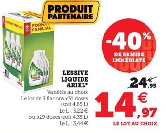 Hyper U Ariel Lessive Liquide offre